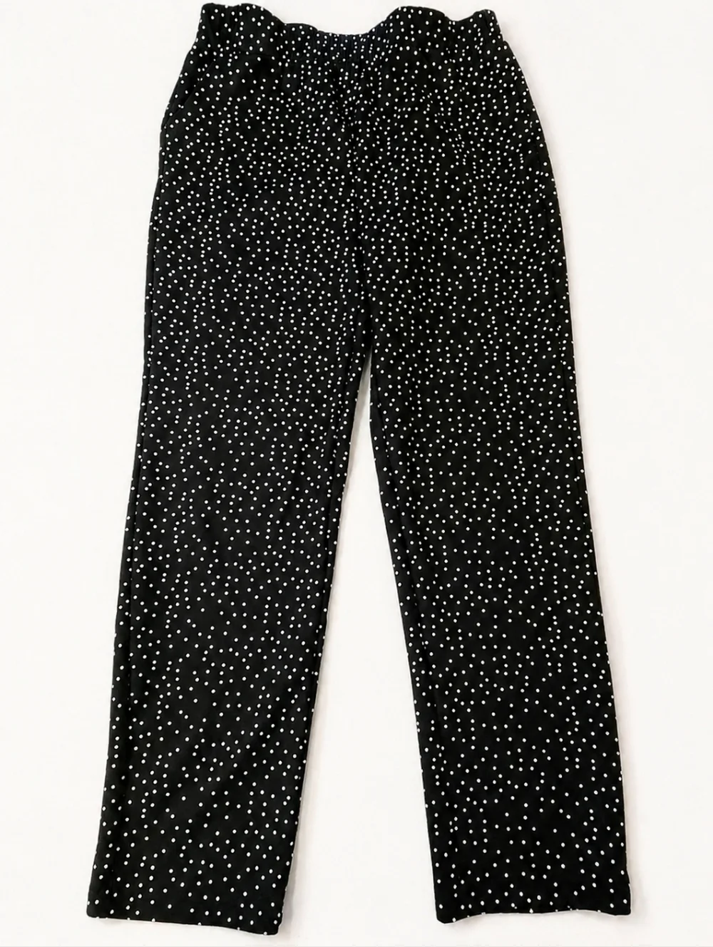 SHEIN Polka Dot Ankle Pants Women’s Large Black White Stretch Straight Fit